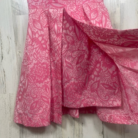 Trina Turk Jayme Sleeveless Dress Jolie Jacquard Pink Fit Flare Pleated size 2 - Picture 8 of 10